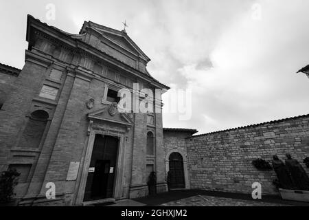 Already in a document of 1398, a small church is mentioned built on the place that tradition identifies as 'the paternal and birthplace of St. Francis Stock Photo