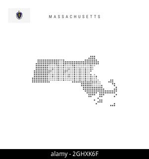Dots Pattern Vector Map of Massachusetts. Stylized Silhouette of ...
