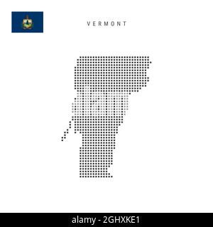 Square dots pattern map of Vermont. Dotted pixel map with american ...