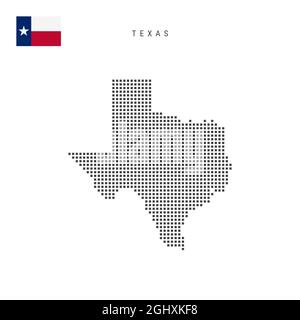 Dots Pattern Vector Map of Texas. Stylized Silhouette of Texas. Flag of ...