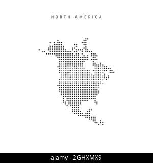 Square dots pattern map of North Dakota. Dotted pixel map with american ...