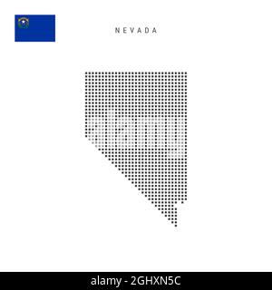Square dots pattern map of Nevada. Dotted pixel map with american ...