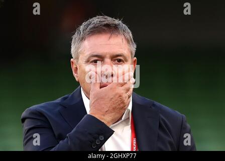 Serbia's manager Dragan Stojkovic before the 2022 FIFA World Cup Qualifying match at Aviva Stadium, Dublin. Picture date: Tuesday September 7, 2021. Stock Photo