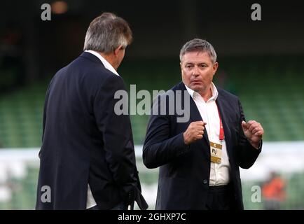 Serbia's manager Dragan Stojkovic before the 2022 FIFA World Cup Qualifying match at Aviva Stadium, Dublin. Picture date: Tuesday September 7, 2021. Stock Photo