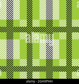 Green and black Scotland textile seamless pattern. Fabric texture check tartan plaid. Abstract geometric background for cloth, card, fabric Stock Vector