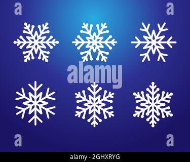 Set of beautiful blue snowflakes creative concept. Winter season's greetings. Merry Christmas and A Happy New year decoration collection. Decorative l Stock Vector