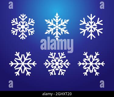 Set of beautiful blue snowflakes creative concept. Winter season's greetings. Merry Christmas and A Happy New year decoration collection. Decorative l Stock Vector
