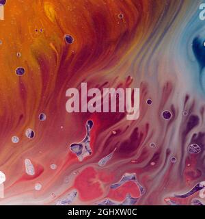 Colorful abstract watercolor background. Monotype technique. Mixing colors. Modern art. Cover design concept. Stock Photo
