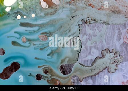 Colorful abstract watercolor background. Monotype technique. Mixing colors. Modern art. Cover design concept. Stock Photo