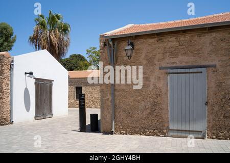 Tel Aviv, Israel - August 17th, 2021:Warehouses in the old train station, Tel Aviv, Israel, on a sunny day. Stock Photo