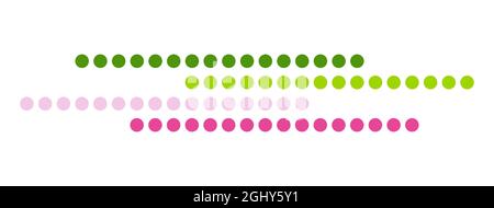 Christmas  dot line border. Simple divider in pastel color.  Vector illustration isolated on white. Stock Vector