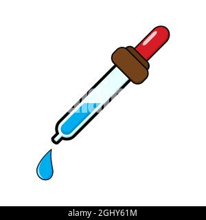 Dropper icon. Medical bottle pipette. Simple flat design. Vector illustration isolated on white. Stock Vector