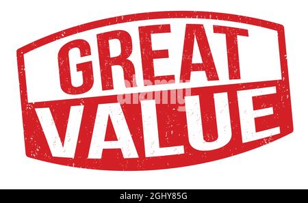 Great value sign or stamp on white background, vector illustration Stock Vector