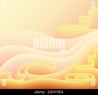 Abstract pink and yellow background, delicate marshmallow curls. Vector ,illustration Stock Vector