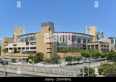 SAN DIEGO, CALIFORNIA - 25 AUG 2021: Petco Park, home of the San Diego Padres of Major League Baseball. Stock Photo