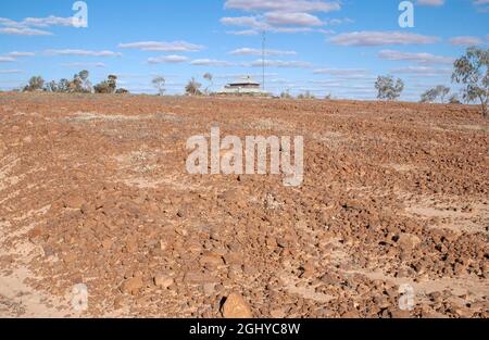 Gibber plains around the outback South Australian town of Innamincka. Stock Photo