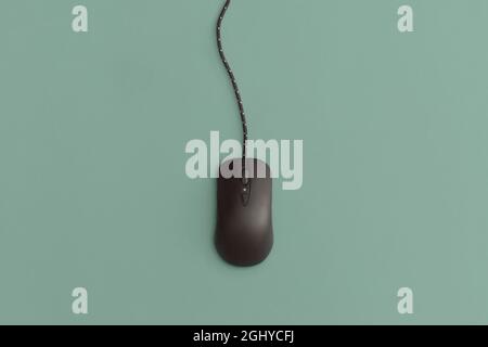 Computer mouse on color background, technology concept Stock Photo