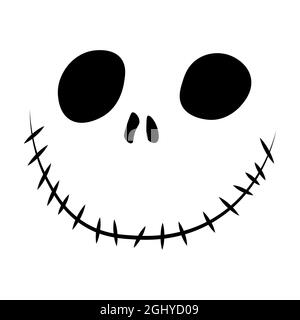 Skellington. halloween jack faces silhouettes. Vector Halloween Faces ...