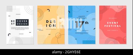 Set of abstract creative artistic templates. Universal cover Designs for Annual Report, Brochures, Flyers, Presentations, Leaflet, Magazine. Stock Vector