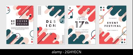 Set of abstract creative artistic templates. Universal cover Designs for Annual Report, Brochures, Flyers, Presentations, Leaflet, Magazine. Stock Vector