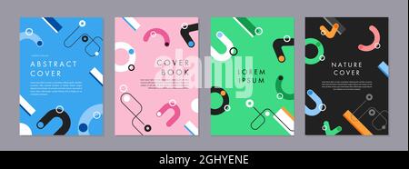 Set of abstract creative artistic templates. Universal cover Designs for Annual Report, Brochures, Flyers, Presentations, Leaflet, Magazine. Stock Vector