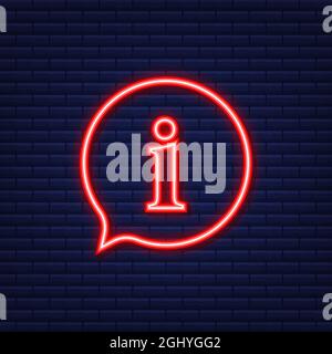 Information sign glitch icon. Info speech bubble. Vector illustration. Stock Vector