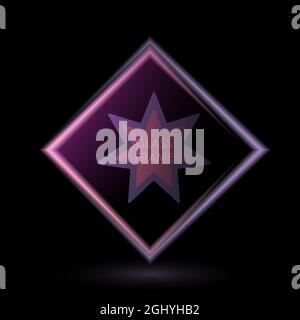 Vector glass glossy luxury frame on dark background, abstract illustration Stock Vector