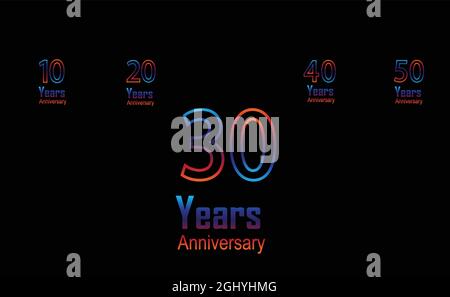 Set Year Anniversary Logo Vector Template Design Illustration Stock Vector