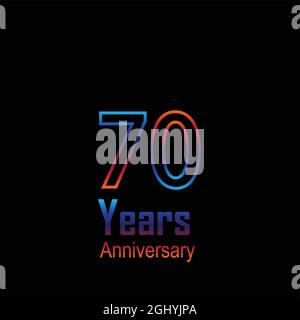 70 Year Anniversary Logo Vector Template Design Illustration Stock Vector