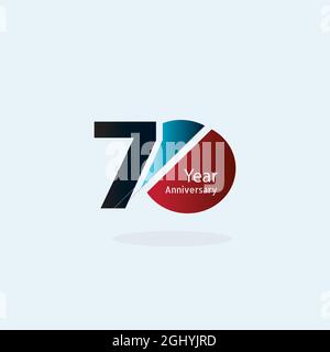 70 Year Anniversary Logo Vector Template Design Illustration Stock Vector
