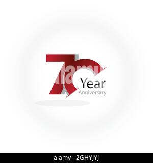 70 Year Anniversary Logo Vector Template Design Illustration Stock Vector