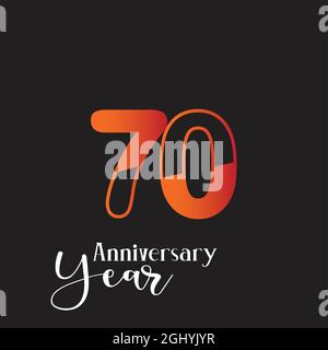 70 Year Anniversary Logo Vector Template Design Illustration Stock Vector