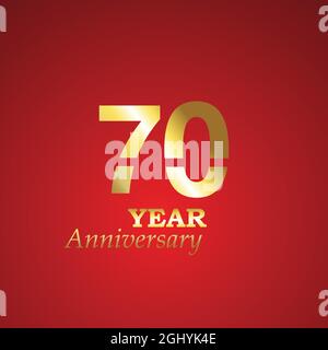 70 Year Anniversary Logo Vector Template Design Illustration Stock Vector