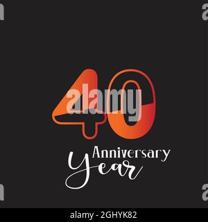 40 Year Anniversary Logo Vector Template Design Illustration Stock Vector