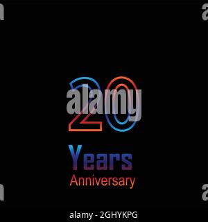 20 Year Anniversary Logo Vector Template Design Illustration Stock Vector