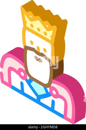 king man isometric icon vector illustration Stock Vector