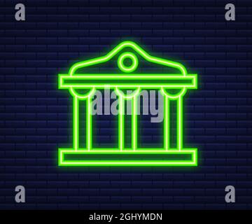 Money, finance and payments. Neon outline web icon. Vector illustration. Stock Vector