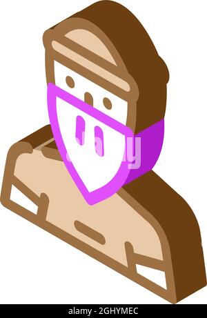 bandit man isometric icon vector illustration Stock Vector