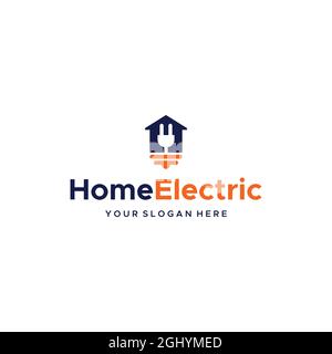 modern Electrohome electric house logo design Stock Vector