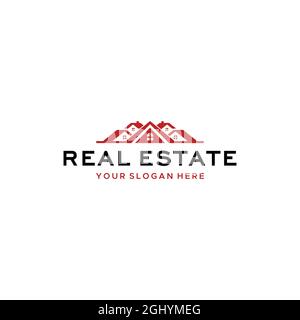 Modern CITYLINE real estate home house logo design Stock Vector