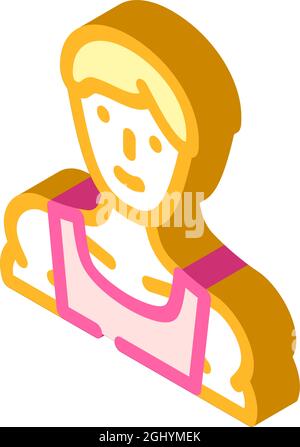 sportsman athlete man isometric icon vector illustration Stock Vector