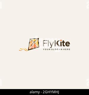 Modern FlyKite colorful rectangular logo design Stock Vector