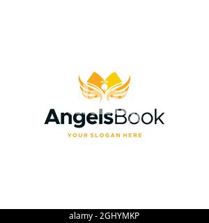 Modern AngelsBook Angels Book circle logo design Stock Vector