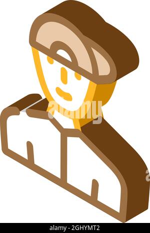 childhood teenager man isometric icon vector illustration Stock Vector