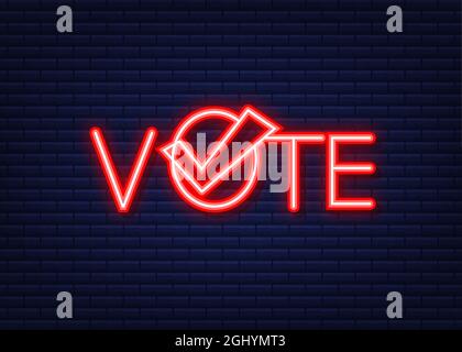 yes button neon white background vector illustration vector ...