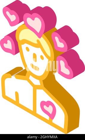 love man isometric icon vector illustration Stock Vector