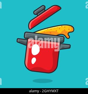 cooking pot isolated cartoon vector illustration in flat style Stock Vector