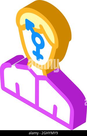 gender change man isometric icon vector illustration Stock Vector