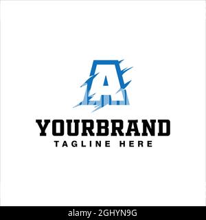 Initial Letter A with Claw Scratch Logo Design Stock Vector