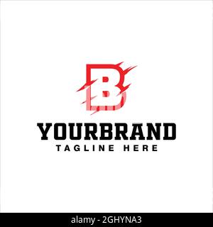 Initial Letter B with Claw Logo Design with vector illustration Stock Vector
